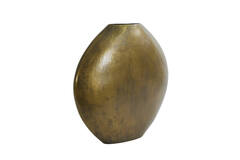 Vase deco 53x7x53cm Positano oval flat antique bronze